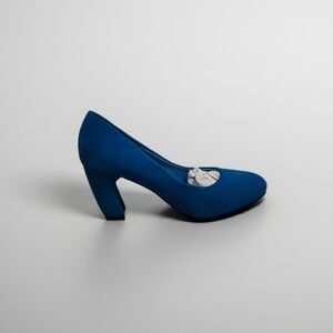 Rosette Elegant Blue Women's Heels